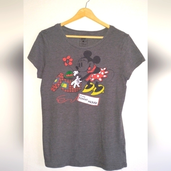 Disney"s Minnie Mouse Hat Box Flower Vintage Drawing Soft T Shirt Blouse M - Picture 1 of 2